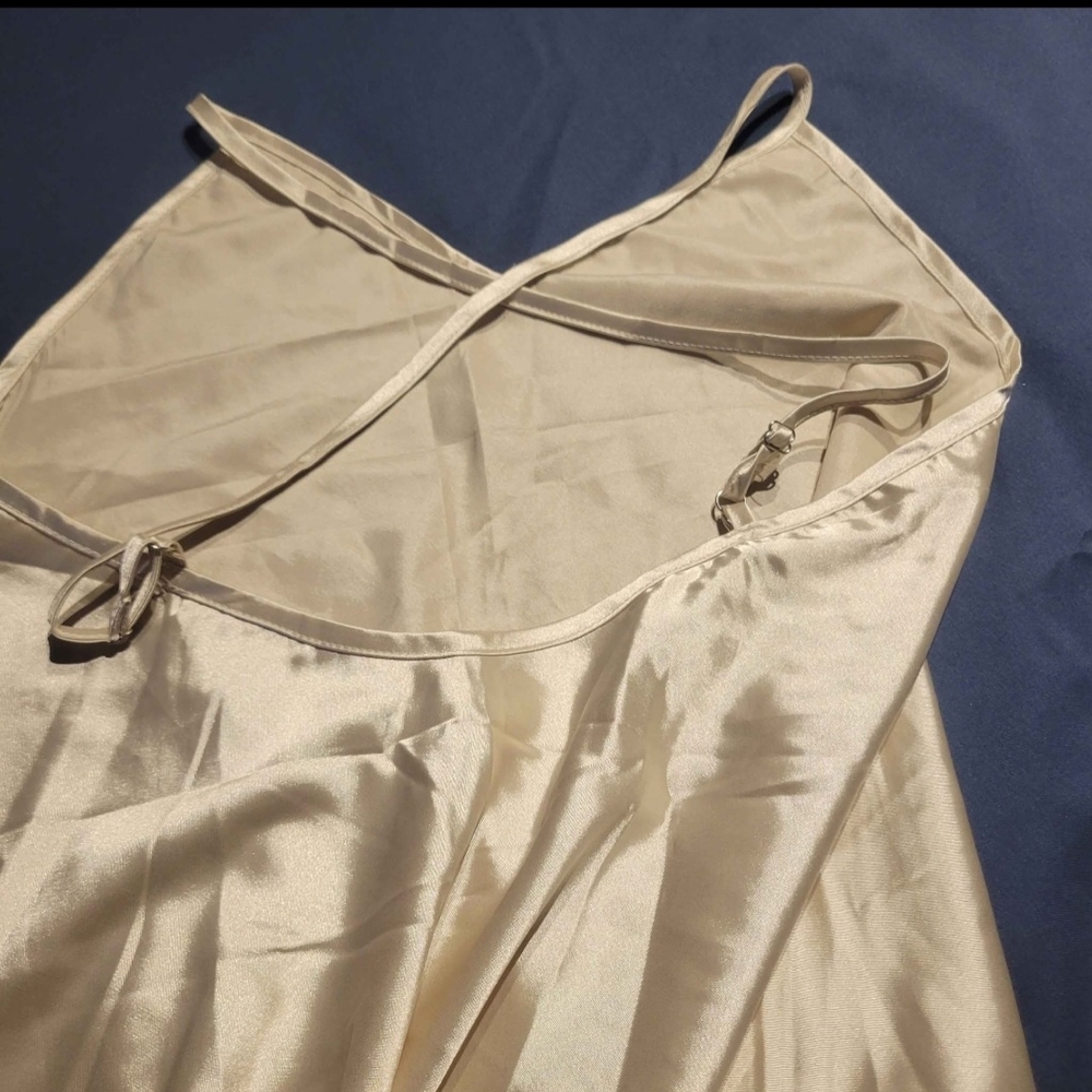 Elegant Cream Satin Slip Dress